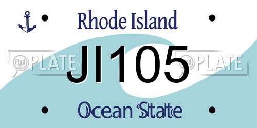 JI105 Rhode Island License Plate