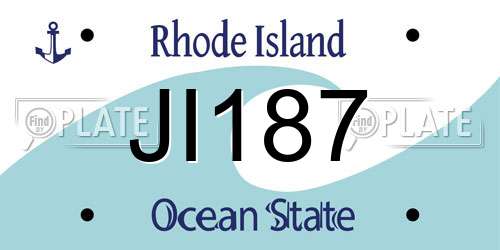JI187 Rhode Island License Plate