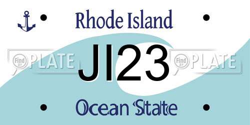JI23 Rhode Island License Plate