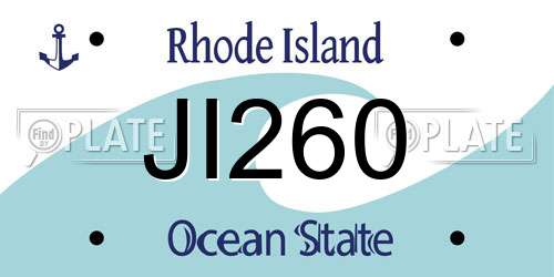 JI260 Rhode Island License Plate