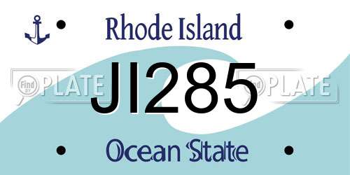JI285 Rhode Island License Plate
