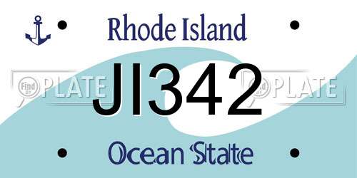 JI342 Rhode Island License Plate
