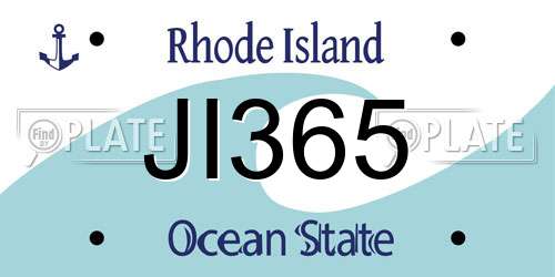 JI365 Rhode Island License Plate