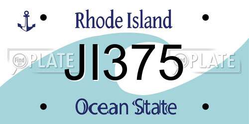 JI375 Rhode Island License Plate