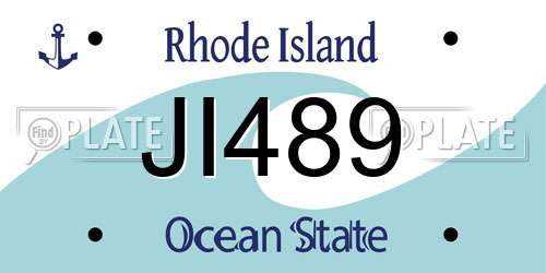 JI489 Rhode Island License Plate