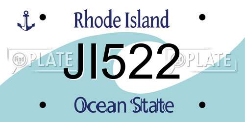 JI522 Rhode Island License Plate