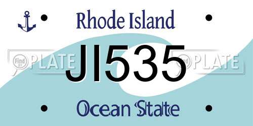 JI535 Rhode Island License Plate