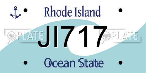 JI717 Rhode Island License Plate