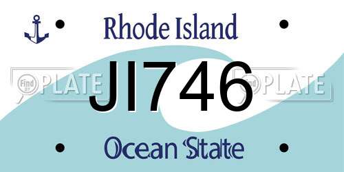 JI746 Rhode Island License Plate