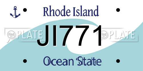 JI771 Rhode Island License Plate