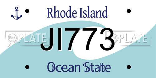 JI773 Rhode Island License Plate