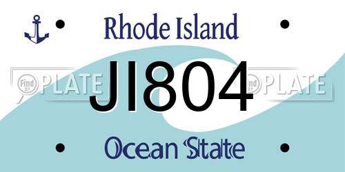 JI804 Rhode Island License Plate