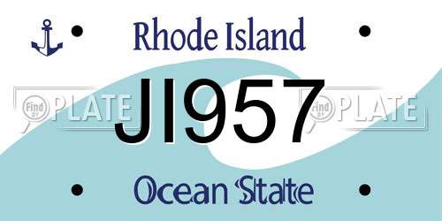 JI957 Rhode Island License Plate