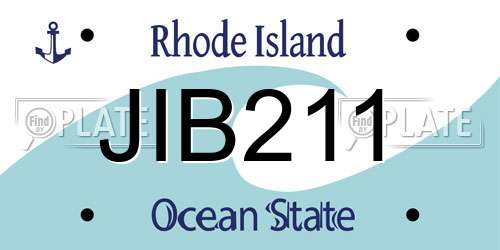 JIB211 Rhode Island License Plate