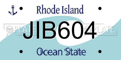 JIB604 Rhode Island License Plate