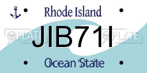 JIB71I Rhode Island License Plate