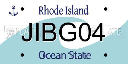 JIBG04 Rhode Island License Plate