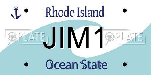 JIM1 Rhode Island License Plate