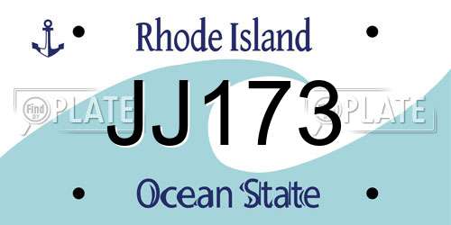 JJ173 Rhode Island License Plate