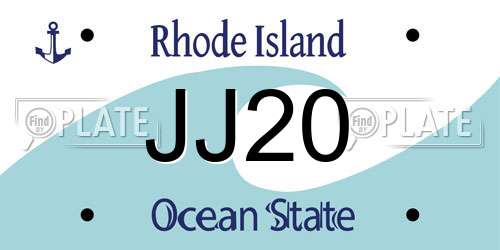JJ20 Rhode Island License Plate