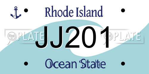 JJ201 Rhode Island License Plate
