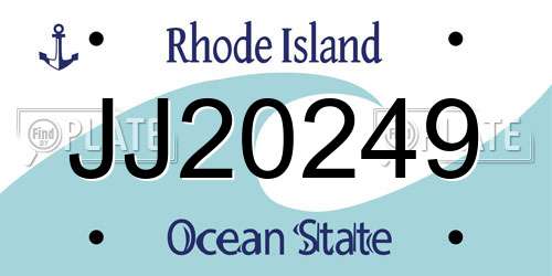 JJ20249 Rhode Island License Plate