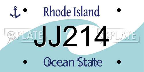 JJ214 Rhode Island License Plate
