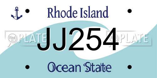 JJ254 Rhode Island License Plate