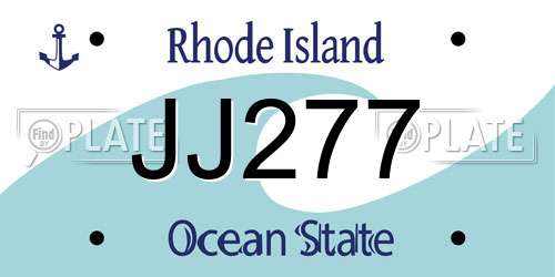JJ277 Rhode Island License Plate