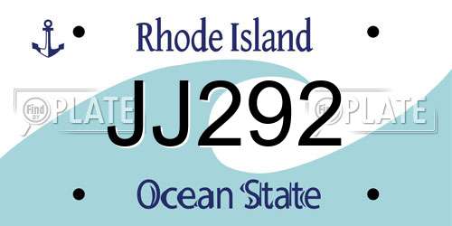 JJ292 Rhode Island License Plate