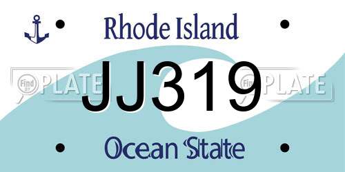JJ319 Rhode Island License Plate
