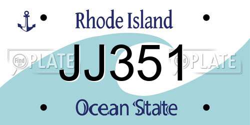 JJ351 Rhode Island License Plate