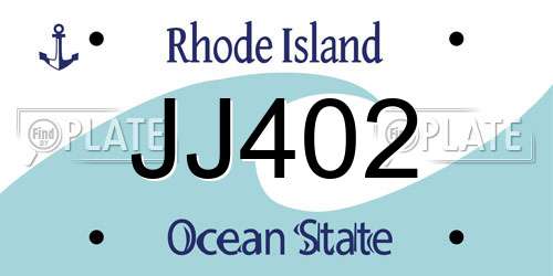 JJ402 Rhode Island License Plate