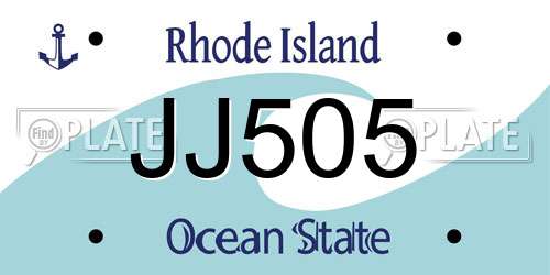 JJ505 Rhode Island License Plate