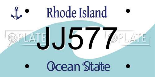 JJ577 Rhode Island License Plate