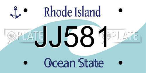JJ581 Rhode Island License Plate