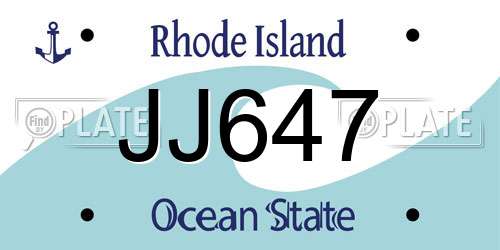 JJ647 Rhode Island License Plate