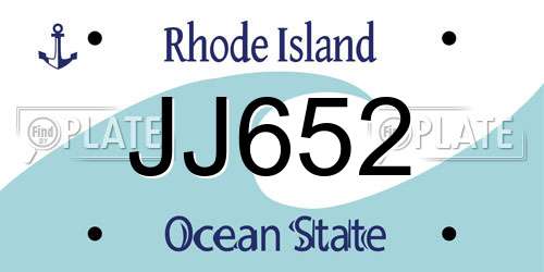 JJ652 Rhode Island License Plate