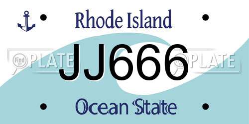 JJ666 Rhode Island License Plate