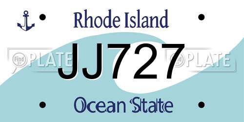 JJ727 Rhode Island License Plate