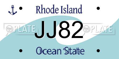 JJ82 Rhode Island License Plate