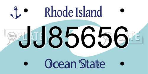 JJ85656 Rhode Island License Plate
