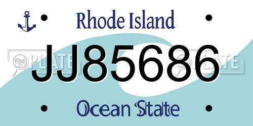 JJ85686 Rhode Island License Plate