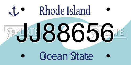 JJ88656 Rhode Island License Plate