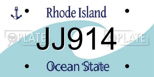 JJ914 Rhode Island License Plate