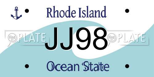 JJ98 Rhode Island License Plate