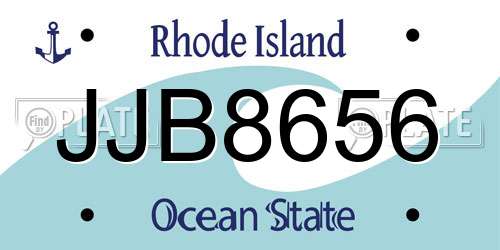 JJB8656 Rhode Island License Plate