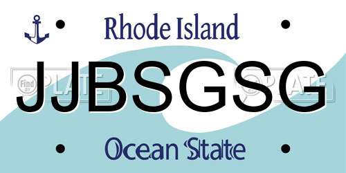 JJBSGSG Rhode Island License Plate