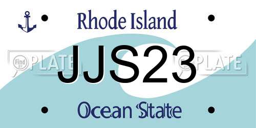JJS23 Rhode Island License Plate