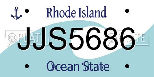 JJS5686 Rhode Island License Plate